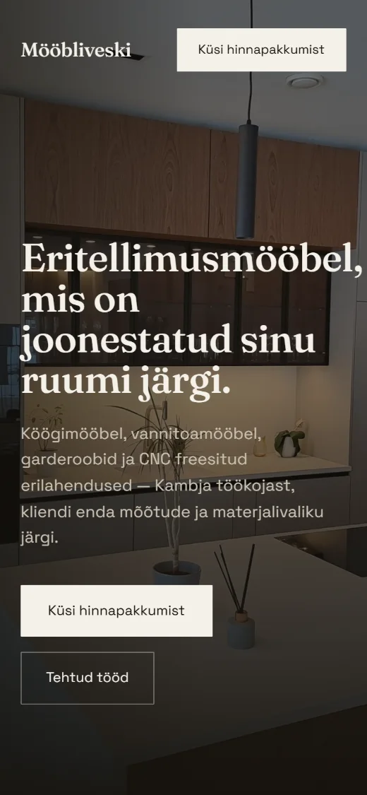 Mööbliveski koduleht telefonis